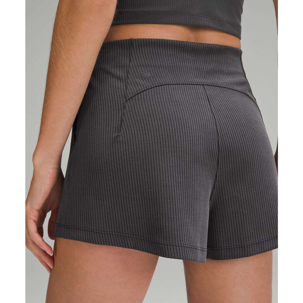 Lululemon Ribbed Softstreme High-Rise Short 2" Black Size 6 - Picture 2 of 6